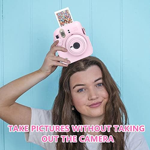 WOGOZAN védőtok Fujifilm Instax Mini 12 Instant Fényképezőgép - Prémium Bőr Táska Fedél Mini Fotó Album, illetve Cserélhető