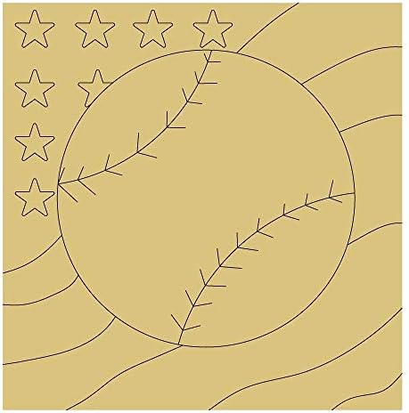 Baseball Zászló Design Vonalak által Kivágott Befejezetlen Fa Baseball-Softball Sport Dekor Ajtó Fogas MDF Alakú Vászon Stílus