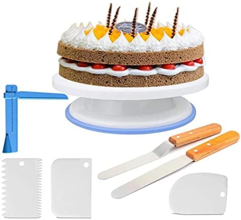 LDCHNH 7db Állítható Torta Simább Tisztogató Kaparó, Torta Állvány Díszítő Eszközök 11 Inch, Elforgatható Torta Lemezjátszó