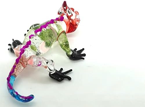 Sansukjai Kaméleon Miniatűr Figurákat Állatok Kézzel Festett Fújt Üveg-Művészet Gyűjthető Ajándék Díszíteni, Színes