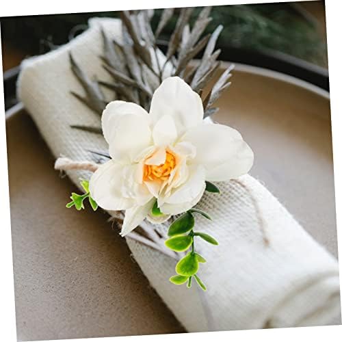 DOITOOL Virág Szalvéta Gyűrű Virág Dekoráció Étkező Asztal Dekoráció Esküvői Asztal Dekoráció 2db Szalvéta Gyűrű Csatok Esküvői