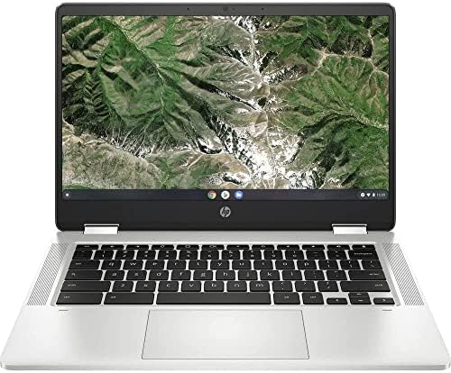 HP Legújabb Laptop X360 14a Chromebook 14in HD Érintőkijelző, Intel Celeron 4GB DDR4 64 gb-os eMMC WiFi, Webkamera, Bluetooth