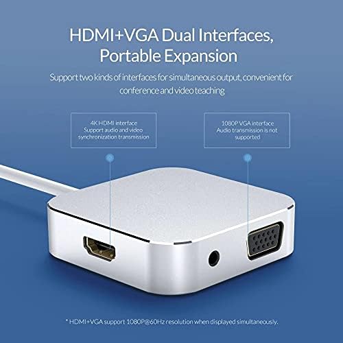 CHYSP USB-C-Típusú HDMI-Kompatibilis VGA Audio USB3.0 Adapter Dokkoló Állomás MacBook C Típusú USB 3.0 HUB