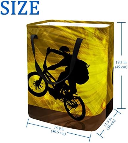 Kerékpáros Kerékpáros Sport Nyomtatás Összecsukható Szennyesben, 60L Vízálló Szennyes Kosarat Mosás Bin Ruhák, Játékok Tárolására
