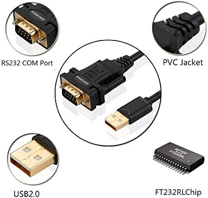 OIKWAN USB-RS232, USB Soros Adapter FTDI Chipset,USB 2.0, hogy a Férfi DB9 Soros Kábel Windows 11,10, 8, 7, Vista, XP, 2000,