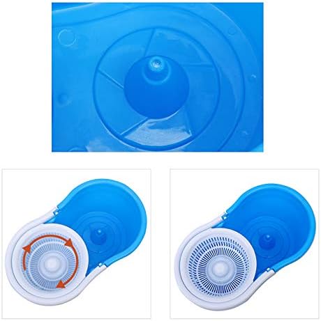 360° - os fordulat Mop a Vödör & Dual Felmosó Fej Készlet Takarítás 2 Mikroszálas Csere Fej Padló Tisztító Rendszer (Kék)