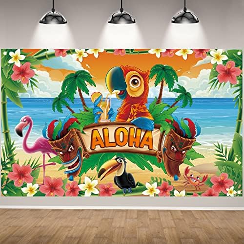 Luau Parti Dekoráció Luau Parti Hátteret Fotózás Tiki Dekoráció Nyári Trópusi Strand Aloha Flamingo Hawaii Party Dekorációk,