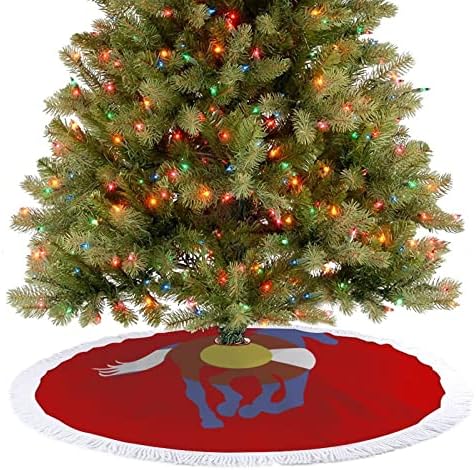Colorado Vad Lovak karácsonyfa Szoknya Holiday Party Dekoráció Tassel Csipke