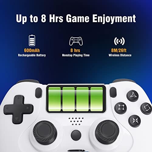 ORDA Vezérlő Vezeték nélküli Gamepad Kompatibilis a PS4/PS4 Pro/PC Mozgás Motors - Fehér