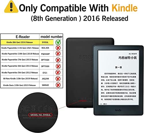 GUKSRASO Case 6 Kindle (8 Generációs Kiadás),(Modell.SY69JL), Karcsú, Könnyű, Tartós, Borító, Csak Illik 6 hüvelykes