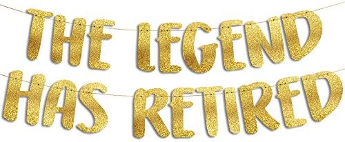A Legenda szerint Visszavonult az Arany Glitter Banner - Nyugdíjas Parti Dekoráció, Kellékek, majd Ajándékok