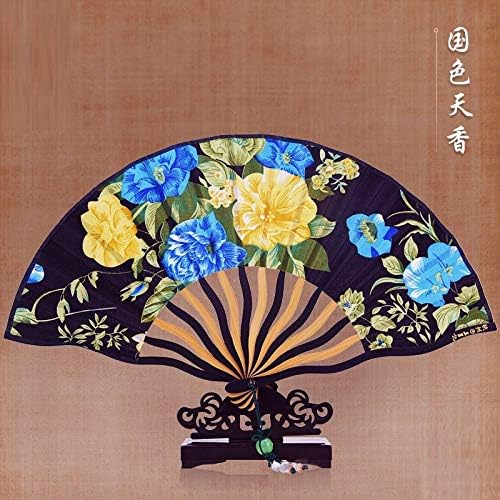 Legyező,Összecsukható Kézi Rajongó Kínai Vintage Lótusz Virág Kézi Selyem Legyező Bambusz Keretek Legyező Esküvői Tánc Cosplay