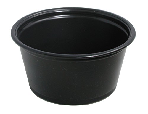 Solo Műanyag Poharak 1.0 oz Fekete Rész Tartály Élelmiszer -, Ital -, Kézműves (Csomag 250)