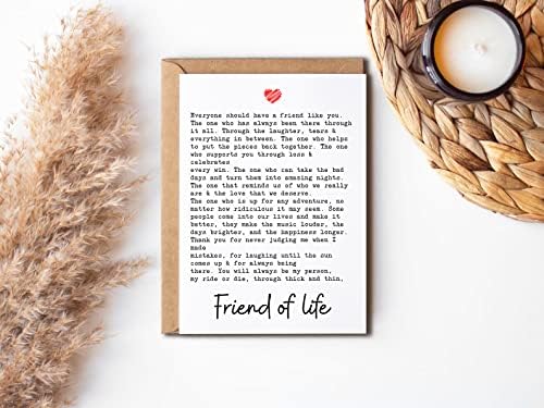 EirlysDesigns Legjobb Barátom Kártya - Köszönöm, Hogy Az Életem - Barátom, Az Élet - Kártya Különleges Barát - Újrahasznosított