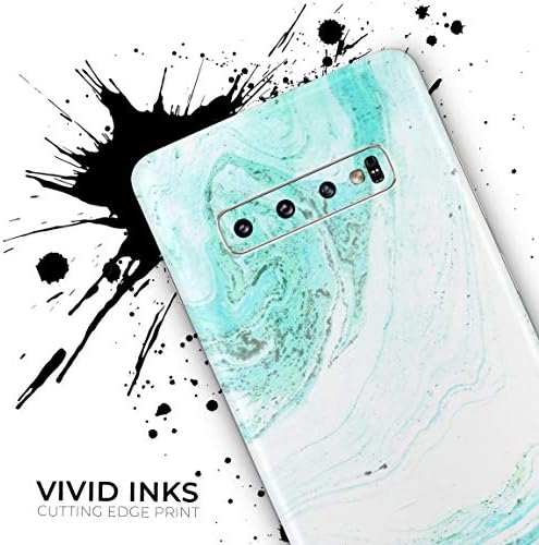 Design Skinz Teal v4 Texturált Márvány Vinyl Matrica Wrap Cover Kompatibilis a Samsung Galaxy S10 Plusz (Képernyő Vágja le,