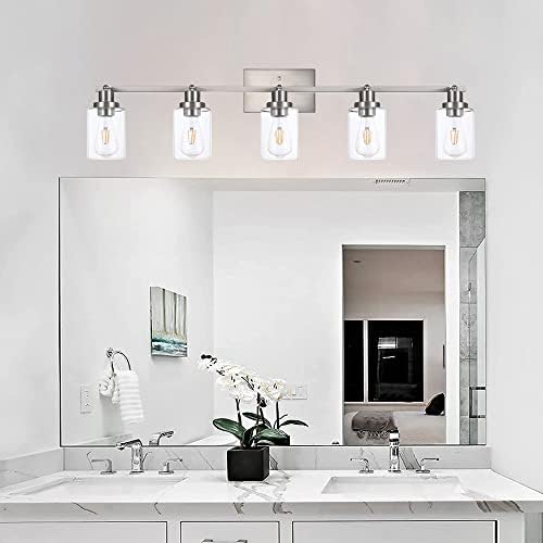 MELUCEE 5 Fény Fürdőszoba világítótestek Multi-Directional Forgó Pálya Világítás Készlet matt Nikkel, Mennyezeti Spotlámpa