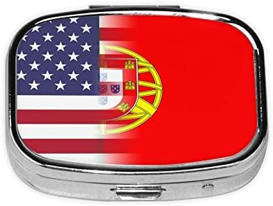 Amerikai Zászló, portugál Zászló Tér Mini Tabletta Doboz Utazási Gyógyszer Rekeszek Szervező Hordozható Fém Tabletta Esetében