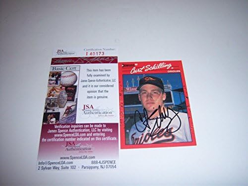 Curt Schilling Baltimore Orioles,redsox Szövetség/coa Aláírt Kártya - MLB Dedikált Baseball Kártyák