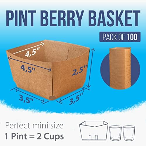 IDL Csomagolás Korsó Berry Kosár, Barna (Csomag 100) - Erős, Élelmiszer-Biztonságban Karton Konténerek Hideg vagy Tárolása