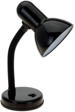 Egyszerű Minták LD1003-BLK Alap Fém Flexibilis Tömlő Nyakát, asztali Lámpa, Fekete-Sylvania ECO LED Izzó, 19, 100W Egyenértékű,