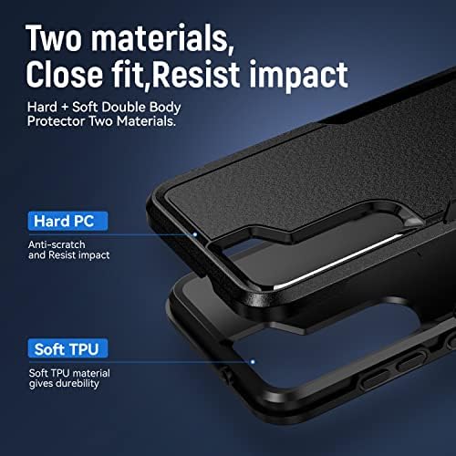 Teayoha 4-in-1 Samsung Galaxy S23 az Esetben, [2 Csomag Edzett Üveg Képernyő + Edzett Kamera Lencséjét Védő], Vékony, nagy