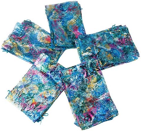 Zwish 50 Pack 8x12 Cm Organza Ajándék táska Kék Coralline Stílus Játékok Cukorka, Csokoládé Fél Karácsonyi Esküvő Szívességet