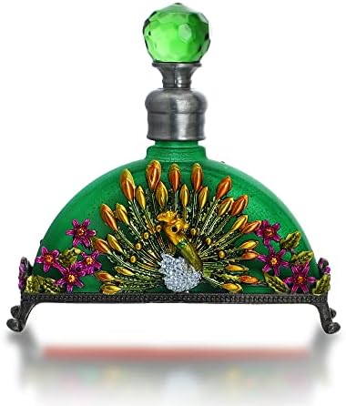 5ML Virág Stílusú 20ML Zöld Antik Páva Parfümös Üveget Klasszikus, Dekoratív Kristály Üveg Parfümös Üveg Üres Újratölthető