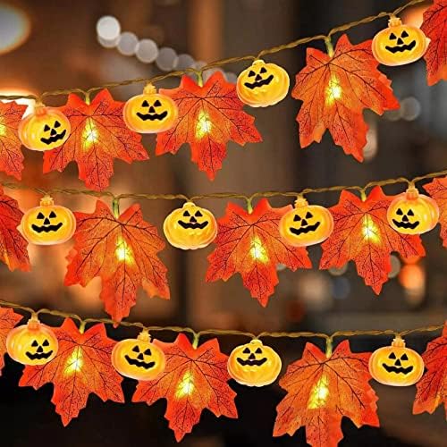 Akkumulátor Lámpák Dekoráció Hálaadás Halloween Akkumulátor Doboz LED-Maple Leaf fényfüzér Beltéri, mind Kültéri Dekoratív