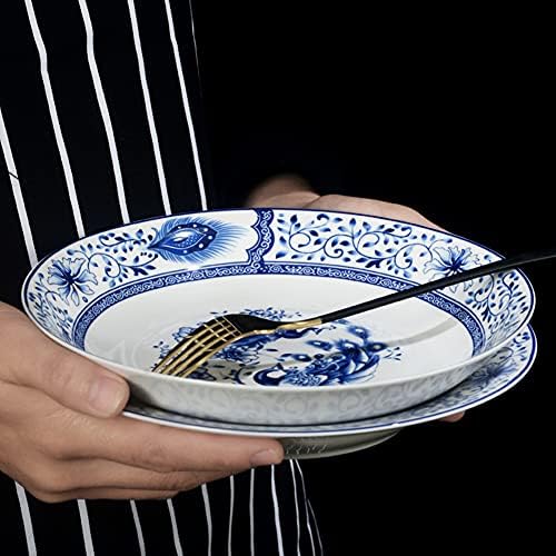 A hagyományos Kínai Hotel háztartási hőálló edények, evőeszköz készlet 56 Db Porcelán Kék-Fehér Porcelán Tányérokat a Vacsora