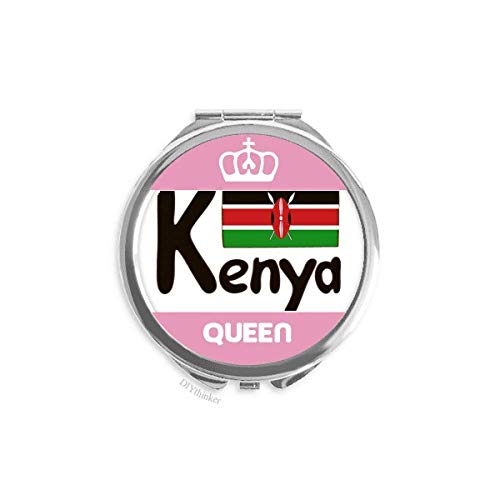 Kenya Nemzeti Zászló Fekete Mintás Mini kétoldalas, Hordozható Smink Tükör Királynő
