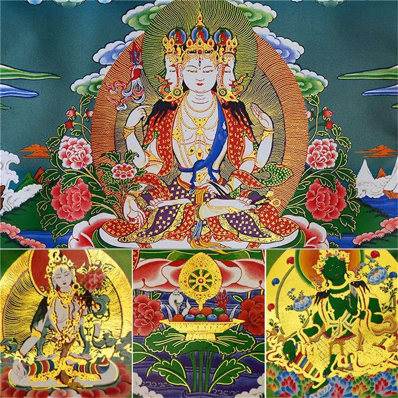 Gandhanra Hat Fegyveres Avalokitesvara,6 Gyógyító Buddha, Tibeti Thangka Festészet, a Művészet,a Buddhista Thangka Brokát,Buddha