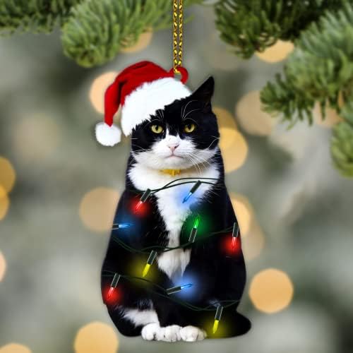 Fastpeace Fekete Macska Karácsonyi Dísz - Halloween Dísz - Születésnapi Ajándék a Macska Szerelmeseinek - a Fekete Macska