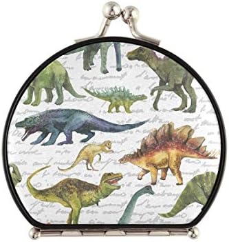 DOMIKING Utazási Smink Tükör a Nők - Kézzel Rajzolt Dinoszauruszok Kompakt Tükör Dupla Oldalon 2X & 1x-es Nagyítású, Összecsukható
