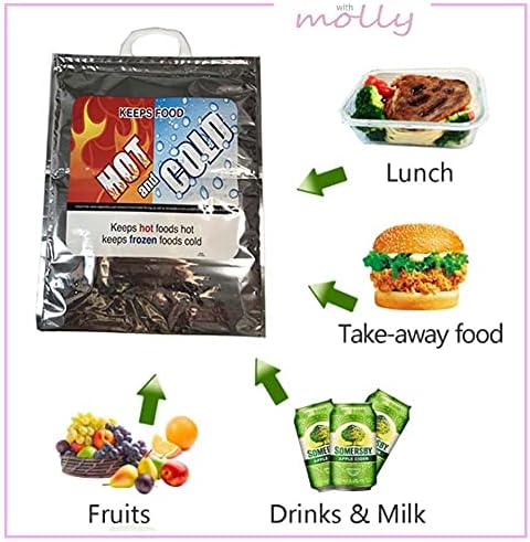 Withmolly Hőszigetelt Táska (Meleg, Hideg, Táska) Élelmiszer Tárolására & Carry Táskák Újrafelhasználható Ebéd Táskák jég