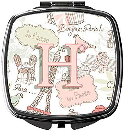 Caroline Kincsek CJ2002-HSCM H Betű Szerelem Párizsban Rózsaszín Kompakt Tükör, Dekoratív Utazási Smink Tükör a Nők, Lányok