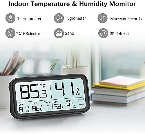 WSSBK LCD Digitális Hőmérséklet Páratartalom Mérő, Otthon Beltéri Elektronikus Hőmérő Páratartalom-Érzékelő Műszer Időjárás