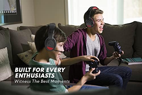BENGOO G9900 Gaming Fejhallgató Fejhallgató a PS4 PS5 Xbox, PC Vezérlő, Zaj Leválasztó Át Fülhallgatót, Piros LED, Bass Térhatású,