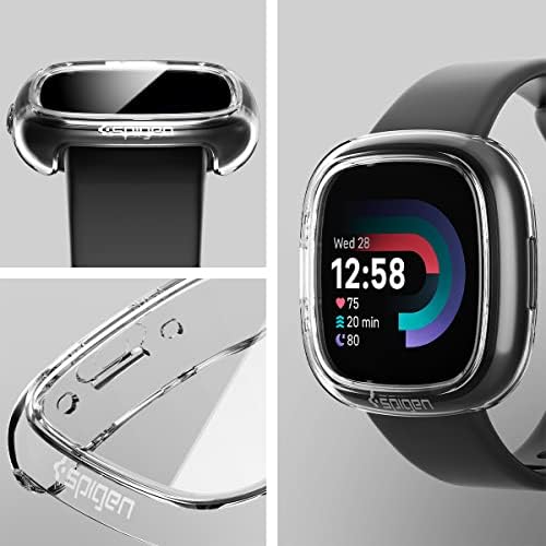 Spigen Ultra Hibrid Célja a Fitbit Versa 4 / Fitbit Értelemben, 2, Edzett Üveg kijelző Védő fólia Smartwatch Esetben - Kristálytiszta