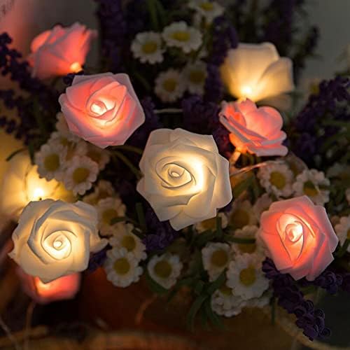 Valentin Napi Rózsa String Fények 4.9 ft 10 LED-es elemes Rózsa Virág LED Romantikus Tündér Fény Lámpa Garland Fények anyák