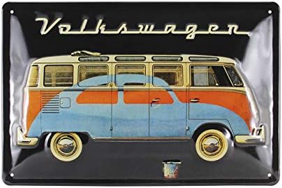 BRISA VW Gyűjtemény - Volkswagen Retro Fém Tábla VW Samba Busz T1 Camper Van & Bogár Bogár Vintage Design, VW Gyűjtői darab,