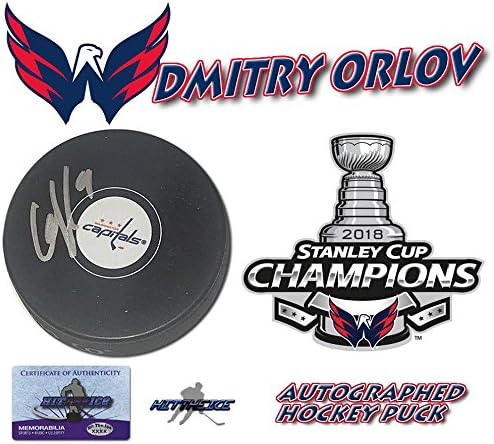 Dmitry Orlov Aláírt Washington Capitals Puck - 2018-Kupa Bajnokok - Dedikált NHL Korong