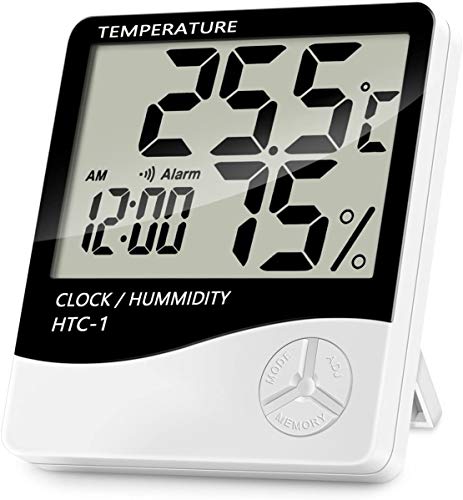 Pontos Digitális Hőmérséklet Páratartalom Mérő Hőmérő LCD Ébresztőóra HTC-1