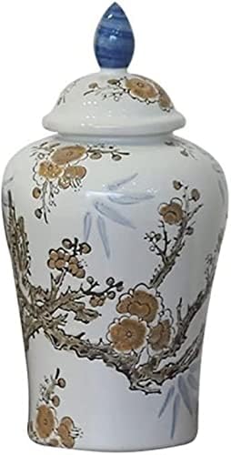 CNPRAZ Kerámia Gyömbér Üveg Fedő, Ősi Kínai Porcelán Templomba Jar, Tároló Edény, Dekoratív Váza Nappali (Méret : Nagy)