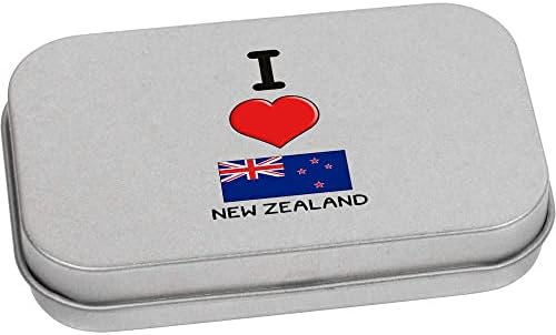 Azeeda 80mm 'Szeretem, Új-Zéland' Fém Csuklós Tin/Tároló Doboz (TT00183660)