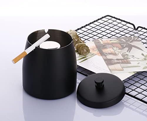 Egy Hamutartó Fedő & 20-Darab Fekete Ezüst Csomag Szett, 18/10 Rozsdamentes Acél Mosogatógépben mosható, Fekete