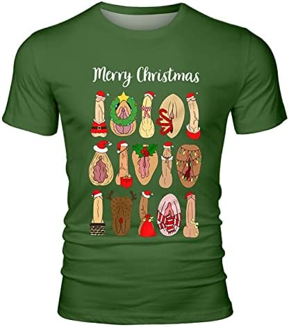ZDDO Karácsony Rövid Ujjú T-shirt Mens, Csúnya Xmas Nyomtatás Tervező Jelmezek Vicces Grafikus Edzés Slim Fit Póló Maximum