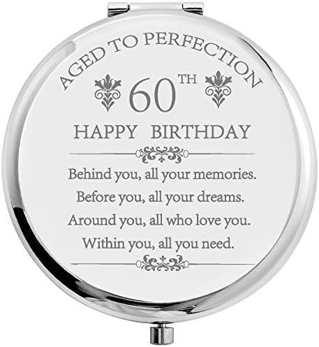 COFOZA 1963 60 Születésnapi Ajándékok Nő, Anya Néni Felesége Rozsdamentes Acél Rose Gold Kompakt Zsebében Utazási Smink Tükör
