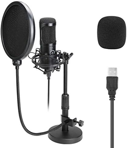 LIUZH Profi Stúdió Kondenzátor Mikrofon,Asztali USB-Mikrofon Karaoke Stúdió Kondenzátor Mikrofon PC Számítógép Streaming