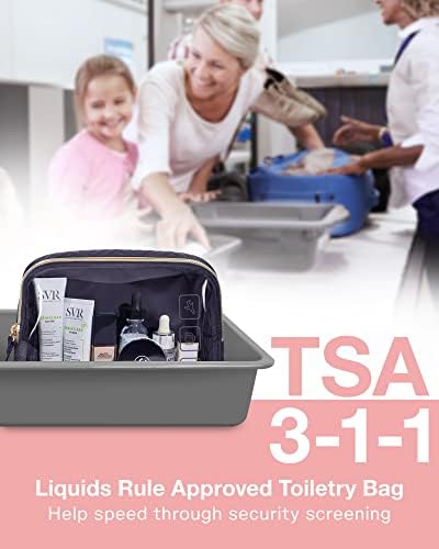 BAGSMART TSA Jóváhagyott Tisztálkodási Táska, 2 Csomag Tiszta Smink Kozmetikai Táska Szervező, Liter Méret Utazási Táska