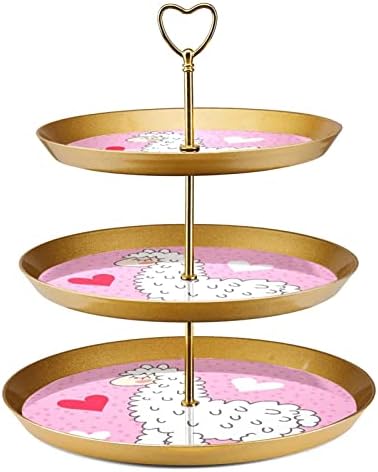 Torta Állvány Szett 3 Tier Cupcake Áll Újrafelhasználható Süteményes Tál Esküvő, Születésnap Tea Party Dekoráció, Rózsaszín